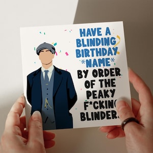 Tarjeta de cumpleaños de Thomas Shelby, tarjeta personalizada, tarjeta de felicitación, tarjeta para hijo, tarjeta para esposo, tarjeta para hija n.° 274