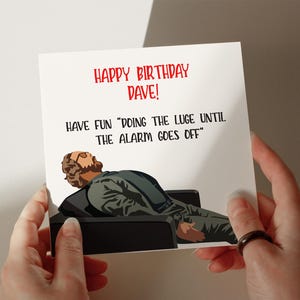 Carte d'anniversaire de luge After life, carte personnalisée, carte pour ami, carte pour papa, carte pour femme, carte pour grand-père, carte pour mari #M266