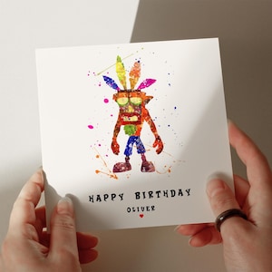 Tarjeta de cumpleaños para videojuegos, 350 g/m², tarjeta personalizada, tarjeta de felicitación, tarjeta para hijo, tarjeta para nieto, tarjeta para marido, tarjeta para hija n.º 112