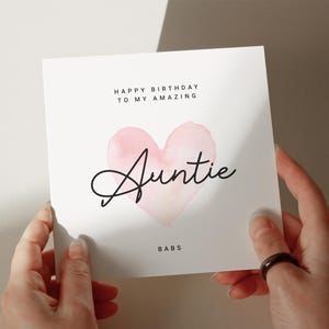 Tante Geburtstagskarte, Süße Geburtstagskarte Tante, personalisierte Karte, Karte für Tante, Herzkarte #764