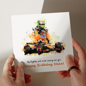 Lando Norris-verjaardagskaart 2025, gepersonaliseerde kaart, kaart voor zoon, kaart voor kleinzoon, kaart voor echtgenoot, kaart voor dochter #857