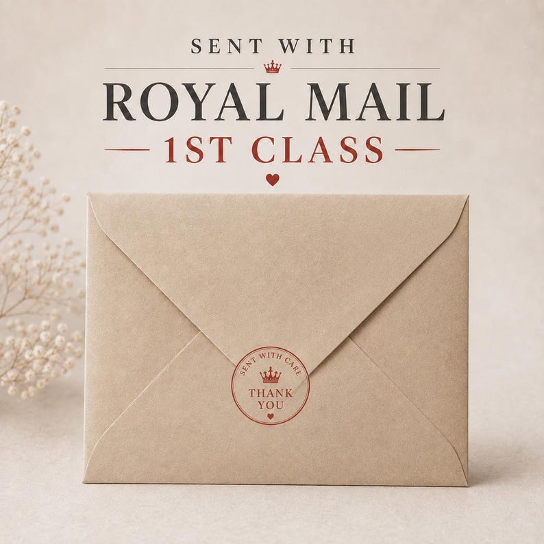 a brown envelope with a stamp and text, sitting on a surface.