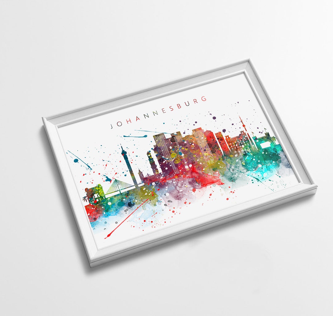 Johannesburg Skyline Art Print Minimalist Watercolor Art Print Poster