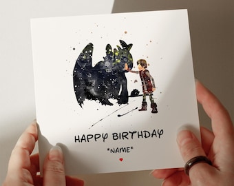 How to Train Your Dragon Birthday Card, Personalised Card, Card for Son, Card for Grandson, 1st, 2nd, 3rd, 4th Birthday, Card for her #352