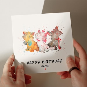 Carte d'anniversaire des aristochats, carte personnalisée, carte pour fils, carte pour petit-fils, 1er, 2e, 3e, 4e anniversaire, carte pour elle #643
