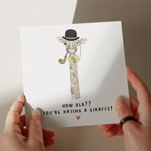 Carte d'anniversaire girafe, carte d'anniversaire partenaire mignon, carte personnalisée, carte pour ami, carte pour mari, petit ami, drôle #824