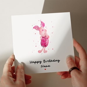 Piglet Birthday Card, Personalised Card, Card for Son, Card for Daughter, Card for Granddaughter, Nephew, Niece, Card for Sister #768