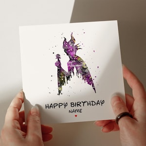 Biglietto di compleanno Malefica, biglietto personalizzato, biglietto per figlio, biglietto per nipote, biglietto per il 1°, 2°, 3°, 4° compleanno, biglietto per lei #629