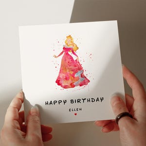 Princess Birthday Card, Personalised Card, Card for Daughter, Card for Granddaughter, Card for Wife, Card for Sister #38