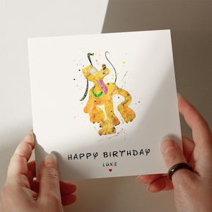 Pluto Geburtstagskarte, Karte für Tochter, Karte für Enkelin, Karte für Frau, Karte für Schwester, Karte mit Namen #146