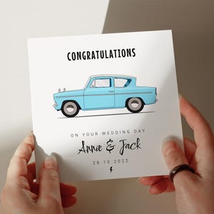 Ford Anglia Hochzeitskarte, Beste Freundin Karte, Hochzeit Idee, Hochzeitsgeschenk, Hochzeitskarte für Freund, Beste Freundin Hochzeitskarte 3