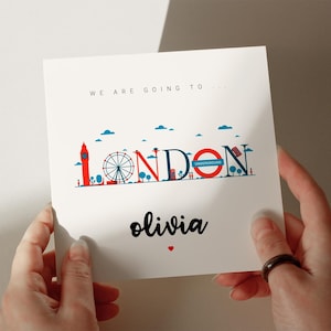 Tarjeta de vacaciones de Londres, tarjeta personalizada, tarjeta de felicitación de París, tarjeta sorpresa de vacaciones, tarjeta de vacaciones "Que tengas unas buenas vacaciones", tarjeta de París, 277