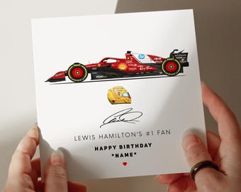 2025 Lewis Hamilton Ferrari Birthday Card, Personalised Card, Card for Son, Card for Grandson, Card for Husband, Card for Daughter #854