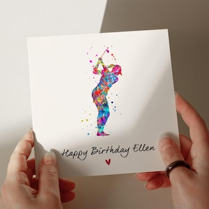 Biglietto di compleanno per golfista, biglietto di compleanno per fidanzata, biglietto di compleanno per golfista donna, biglietto per golfista donna, biglietto personalizzato per golfista n. 670