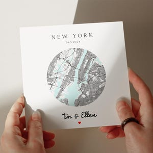 New York Verlobungskarte, Personalisierte Karte, Hochzeitskarte, Karte für Frau, Karte für Mann, Romantische Karte Idee #747
