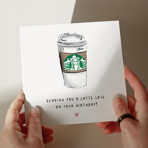 Biglietto di compleanno con latte, biglietto di compleanno personalizzato con caffè, biglietto di compleanno con gioco di parole sul caffè, biglietti di compleanno con caffè, biglietto di compleanno divertente con caffè n. 783