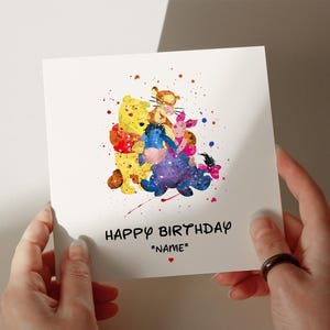 Winnie the Pooh Birthday Card, Personalised Card, Card for Son, Card for Daughter, Card for Granddaughter, Nephew, Niece, Card Sister #512