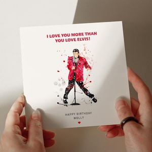 Carte d'anniversaire Elvis, carte personnalisée, carte pour fille, carte pour petite-fille, carte pour femme, carte pour soeur #84P