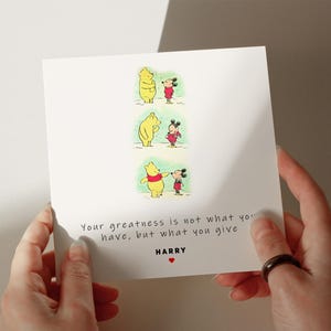 Tarjeta de Winnie y Mickey, tarjeta personalizada, tarjeta para hijo, tarjeta para nieto, tarjeta para esposo, tarjeta para hija n.° 29