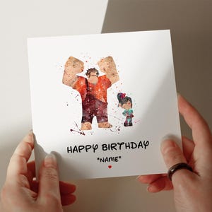 Tarjeta de cumpleaños de Ralph el Demoledor, personalizada, para hijo o nieto, para su primer, segundo, tercer y cuarto cumpleaños, n.° 855