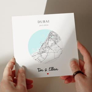 Dubai-Verlobungskarte, personalisierte Karte, Hochzeitskarte, Karte für Frau, Karte für Mann, romantische Karte Idee #753