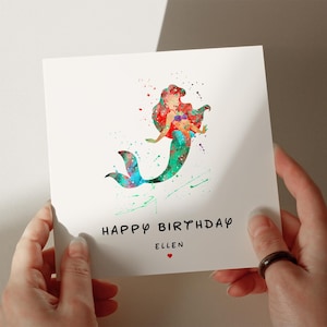 Carte d'anniversaire princesse, carte personnalisée, carte pour fille, carte pour petite-fille, carte pour femme, carte pour soeur #39