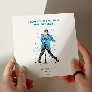 Elvis Geburtstagskarte, Karte für Tochter, Karte für Enkelin, Karte für Frau, Karte für Schwester, Karte mit Gravur #84B