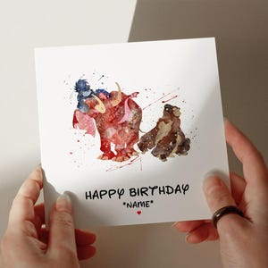 Biglietto di compleanno Tarzan, biglietto personalizzato, biglietto per figlio, biglietto per nipote, biglietto per il 1°, 2°, 3°, 4°, 5° compleanno, biglietto per lei #700