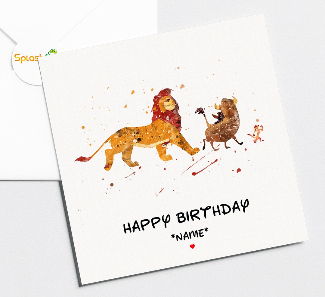 Lion King Birthday Card Personalised Card Card for Son Card - Etsy