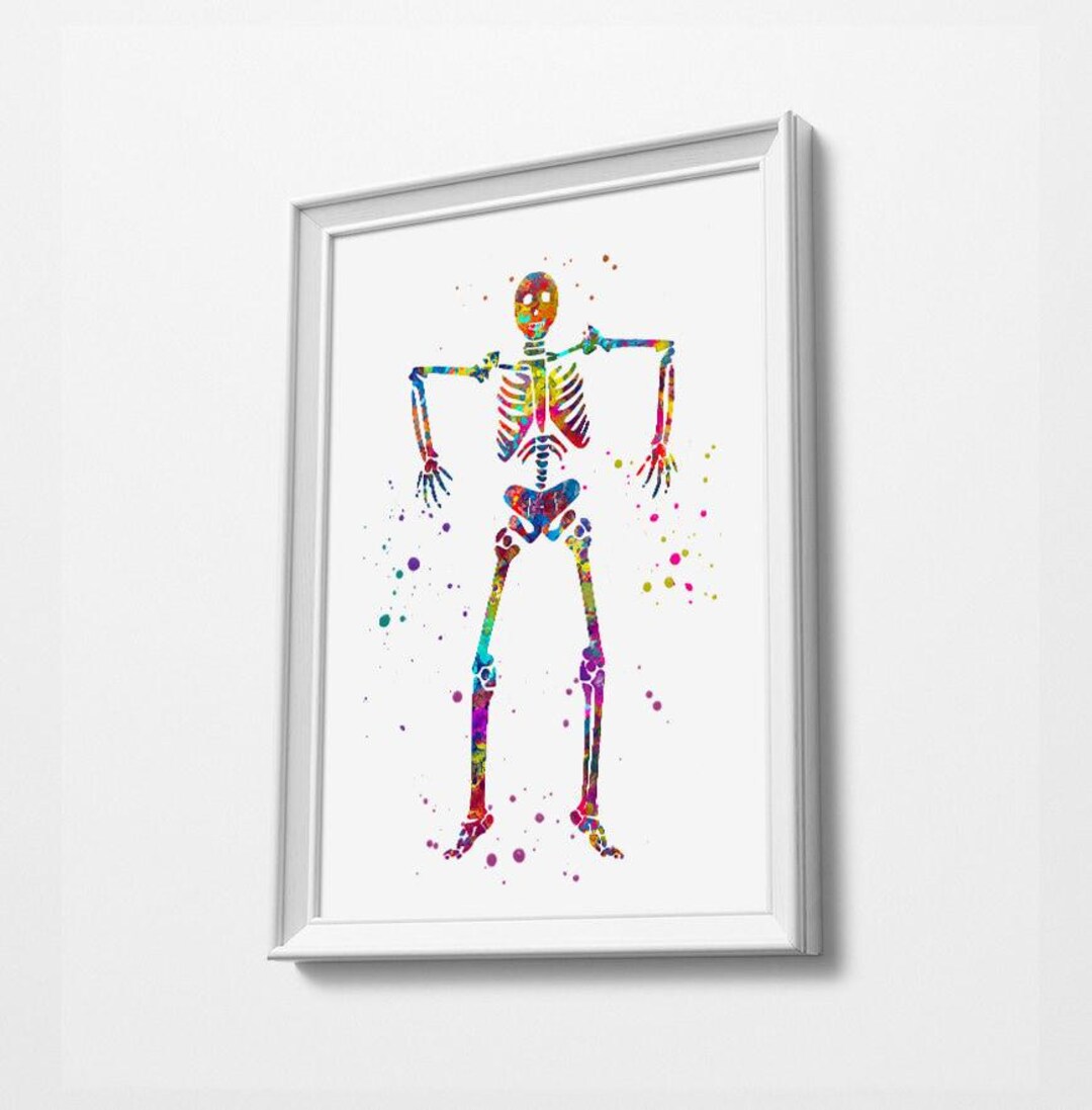 Human Skeleton Anatomy Watercolor Print Medical Art Science Art ...