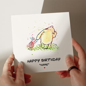 Winnie the Pooh Birthday Card, Personalised Card, Card for Son, Card for Daughter, Card for Granddaughter, Nephew, Niece, Card Sister #515