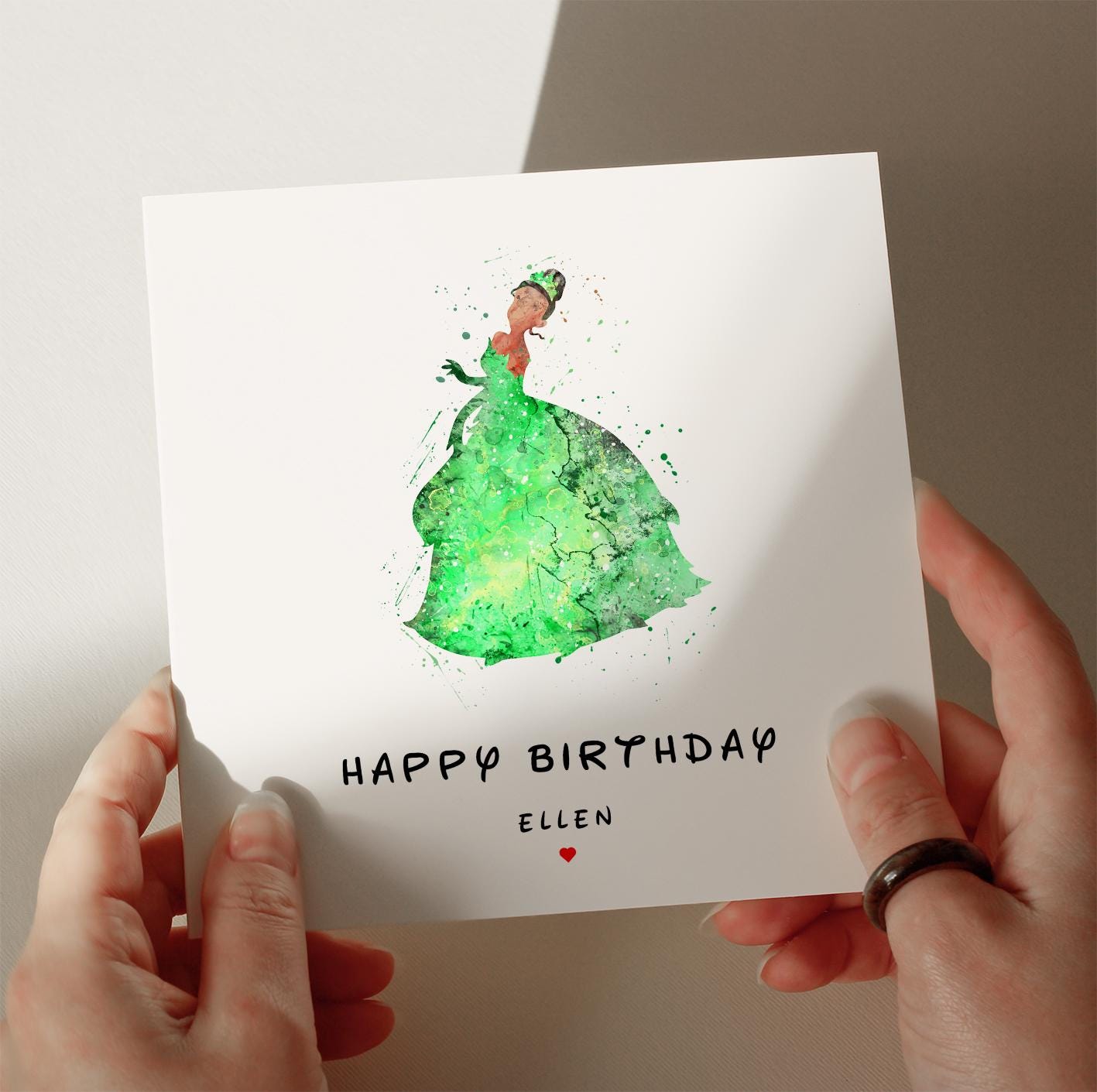 Princess Tiana Birthday Card, Personalised Card, Card for Daughter, Card for Granddaughter, Card for Wife, Card for Sister #38