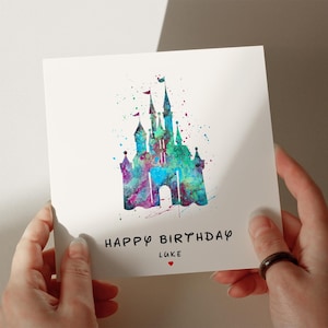 Castle Birthday Card, Personalised Card, Card for Daughter, Card for Granddaughter, Card for Wife, Card for Sister #147
