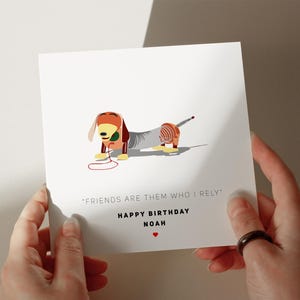 Tarjeta de cumpleaños con perro salchicha Slinky, tarjeta personalizada, tarjeta para hija, tarjeta para nieta, tarjeta para esposa, tarjeta para hermana n.º 10