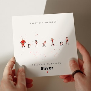 Incredibles Birthday Card, Personalised Card, Card for Son, Card for Daughter, Card for Granddaughter, Nephew, Niece, Card for Sister #169