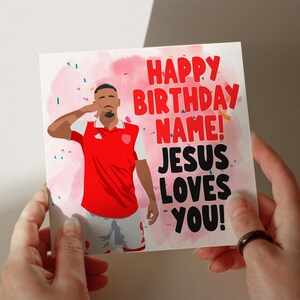 Carte d'anniversaire inspirée de Gabriel Jesus, carte personnalisée, carte de voeux, carte pour fils, carte pour mari #300