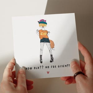 Carte d'anniversaire sans renard, carte d'anniversaire partenaire mignon, carte personnalisée, carte pour ami, carte pour mari, petit ami, drôle #828