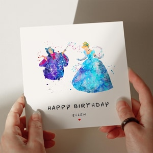 Carte d'anniversaire princesse, carte personnalisée, carte pour fille, carte pour petite-fille, carte pour femme, carte pour soeur #38