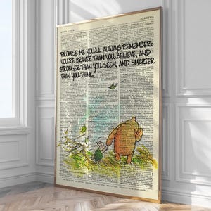 Affiche vintage avec impression d'art, idée cadeau pour lui ou pour elle, décoration d'intérieur, art mural, Winnie l'ourson #4