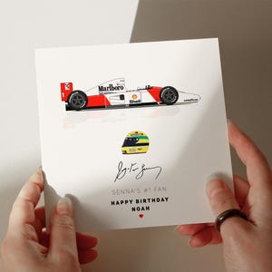 Biglietto di compleanno Senna, biglietto personalizzato, biglietto per figlio, biglietto per nipote, biglietto per marito, biglietto per figlia n. 25