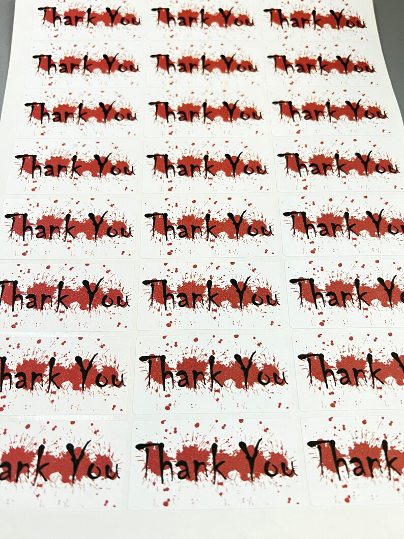 Blood Splat Sticker Halloween Blood Splatter Thank You Stickers 100ct - Etsy