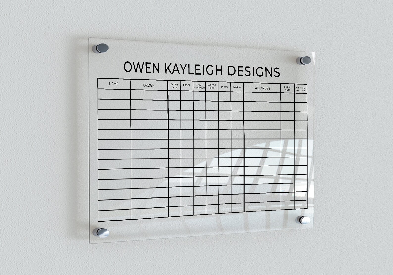 Custom Office Dry Erase Board Dry Erase Office Calendar Etsy