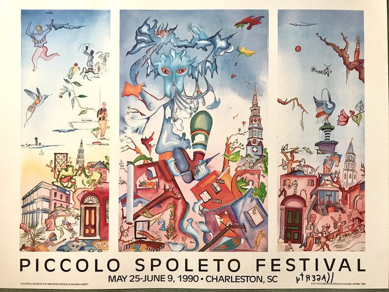 Charleston 1990 Piccolo Spoleto Festival Poster . By Richard Etsy