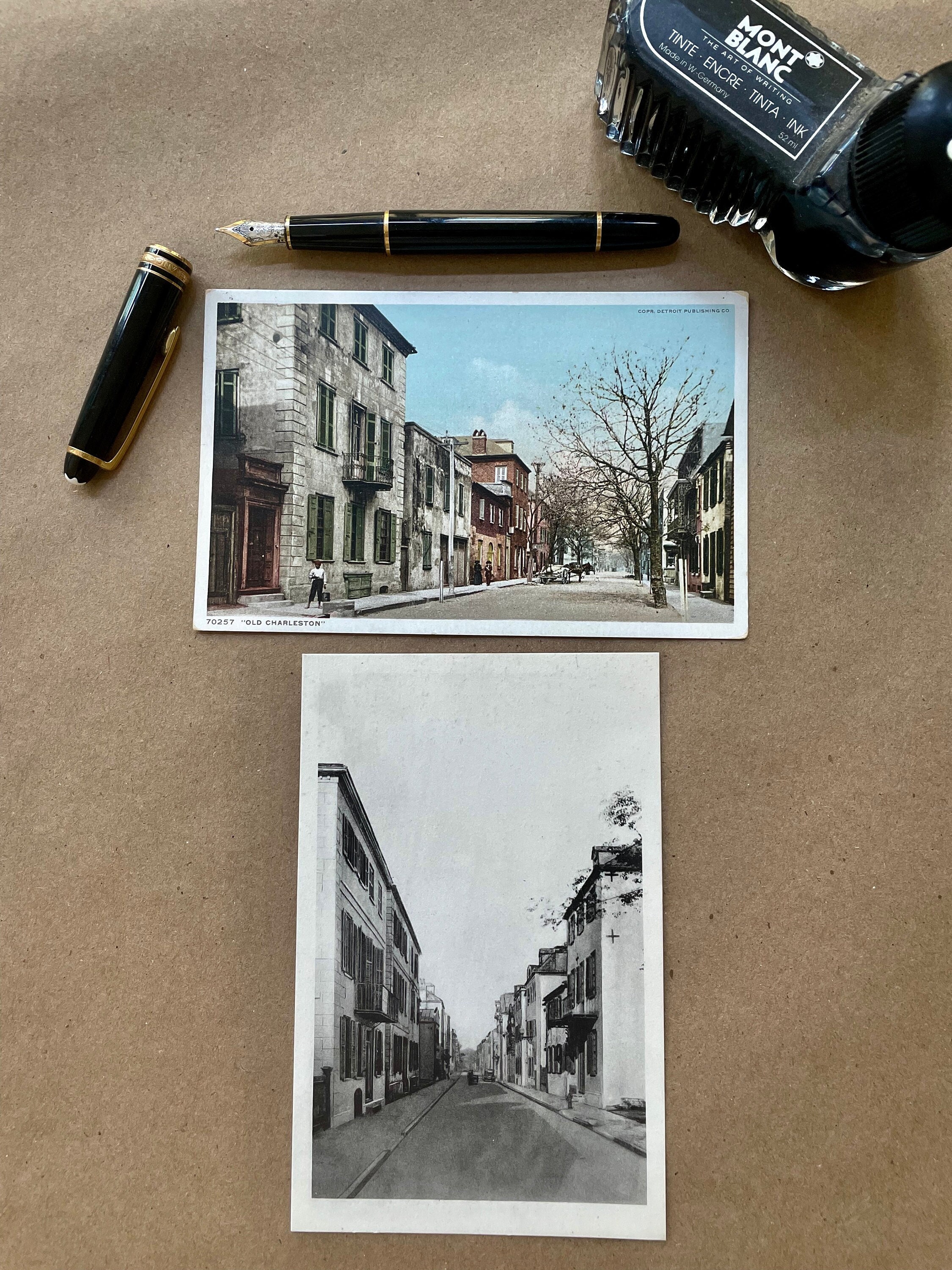 Two Postcards . Old Tradd Street . Historic Charleston .