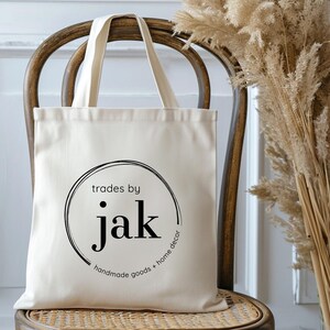 trades by jak Tote Bag, Branded Tote Bag, Canvas Tote Bag, Womans Bag, Gifts for Women, Canvas Bag, Shopping Bag, Cotton Tote Bag