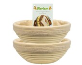 Set of 2 9 quot Banneton Bread Proofing Basket Liner by Oloriam. Round handmade with 100 rattan cane - NOT made in China.