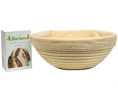 9 quot Banneton Bread Proofing Basket and liner by Oloriam. Round handmade with 100 Rattan cane. NOT made in China