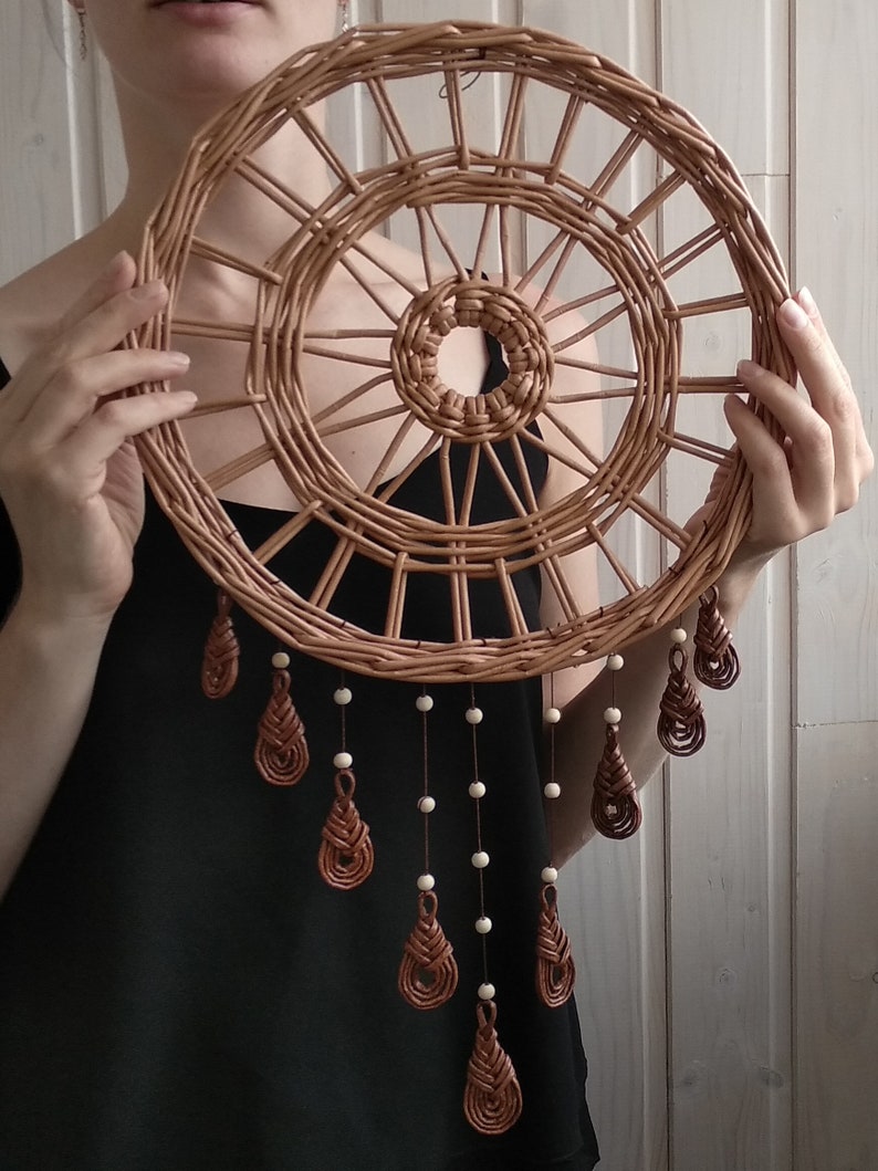 Set of 3 wicker boho wall baskets Boho wall decor interior Etsy