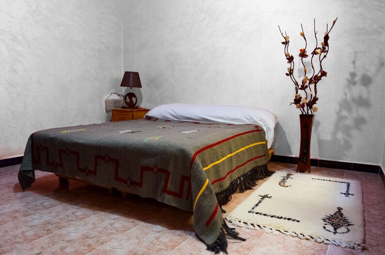 Natural Wool Bed Cover Bedspread grey Handmade in Morocco Etsy