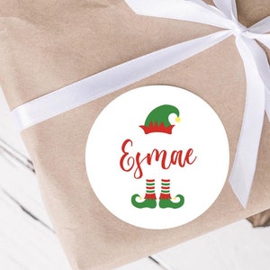 Personalised Christmas stickers, 24 custom stickers, gift wrap, personalised christmas stickers for gift tags name labels present wrapping